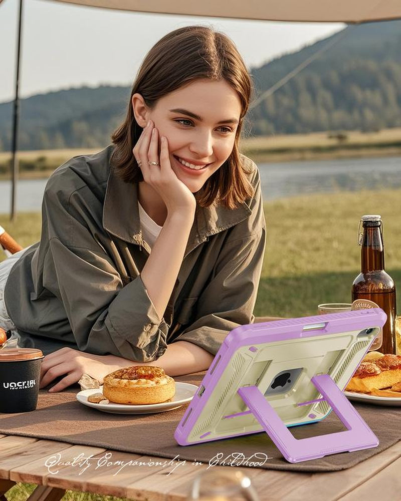 INFILAND Case for Ipad A16 11Th Gen 11 Inch 2025 & 10Th Gen 10.9 Inch 2022 Heavy Duty Rugged Shockproof Cover with Kickstand & Apple Pencil Holder