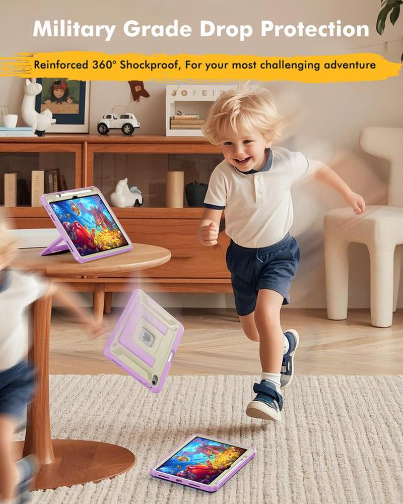 INFILAND Case for Ipad A16 11Th Gen 11 Inch 2025 & 10Th Gen 10.9 Inch 2022 Heavy Duty Rugged Shockproof Cover with Kickstand & Apple Pencil Holder