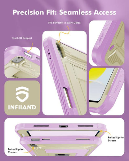 INFILAND Case for Ipad A16 11Th Gen 11 Inch 2025 & 10Th Gen 10.9 Inch 2022 Heavy Duty Rugged Shockproof Cover with Kickstand & Apple Pencil Holder