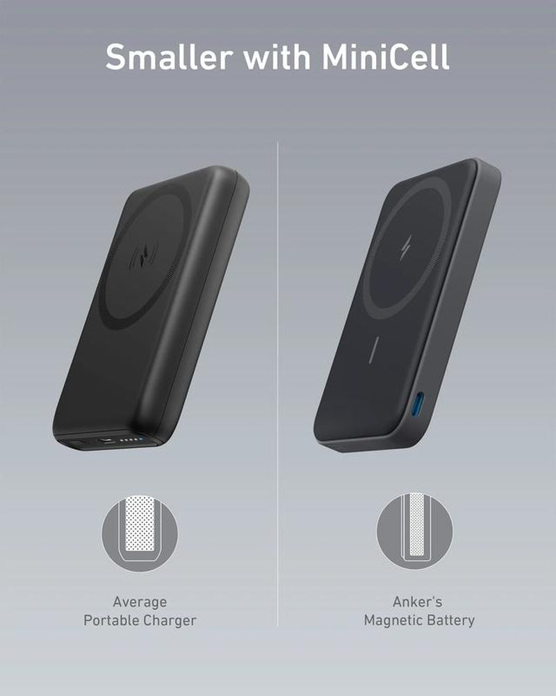 [Limited Offer]Anker 622 Magnetic Battery Maggo, 5,000Mah Foldable Wireless Power Bank with Stand and USB-C Port, Compatible for Iphone 16/15/14/13/12